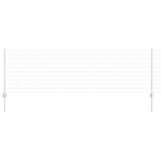 Zaun mit Pfosten Silber 0.8 x 25 m Stahl