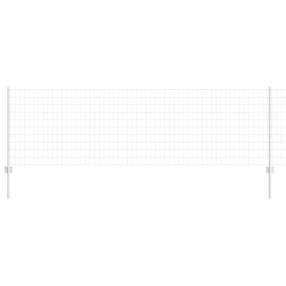 Zaun und Pfosten Silber 0,8 x 25 m Stahl
