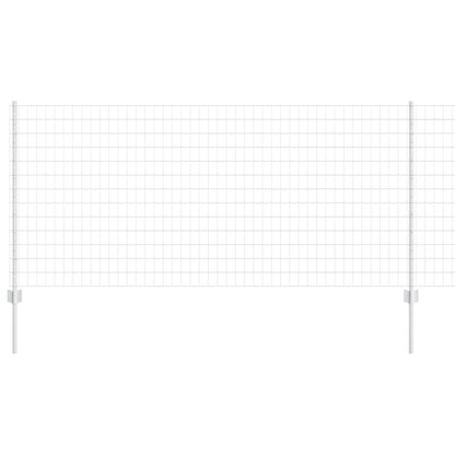 Zaun und Pfosten Silber 1 x 25 m Stahl