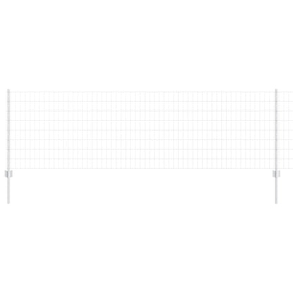 Zaun und Pfosten Silber 0,8 x 25 m Stahl