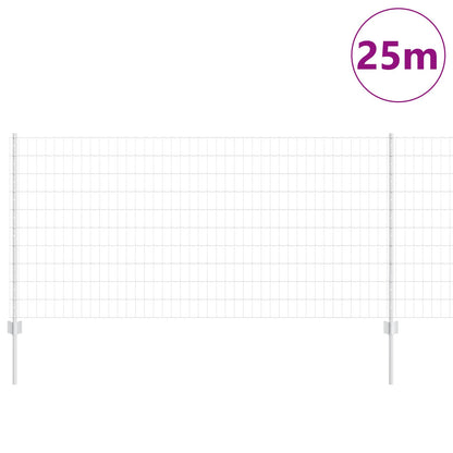 Zaun und Pfosten Silber 1 x 25 m Stahl