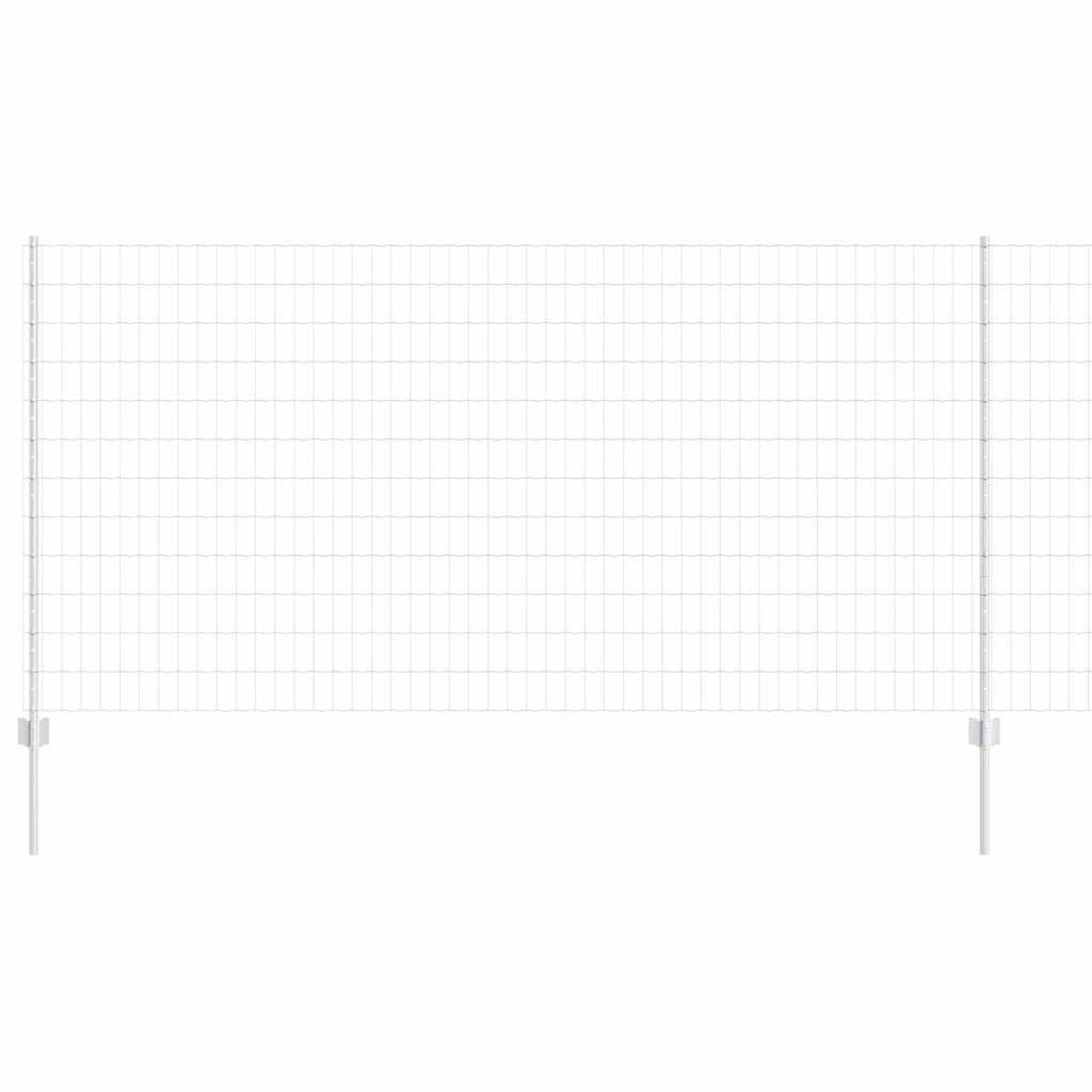 Zaun mit Pfosten Silber 1.2 x 25 m Stahl