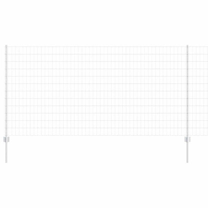 Zaun mit Pfosten Silber 1.2 x 25 m Stahl