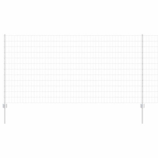 Zaun mit Pfosten Silber 1.2 x 25 m Stahl