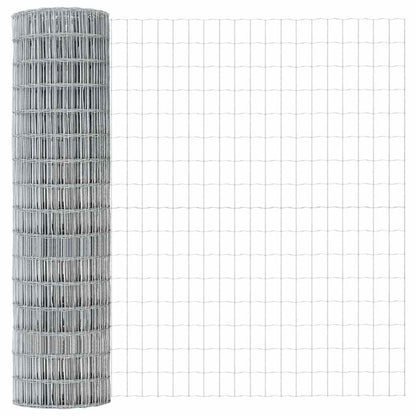 Zaun mit Pfosten Silber 1.2 x 25 m Stahl