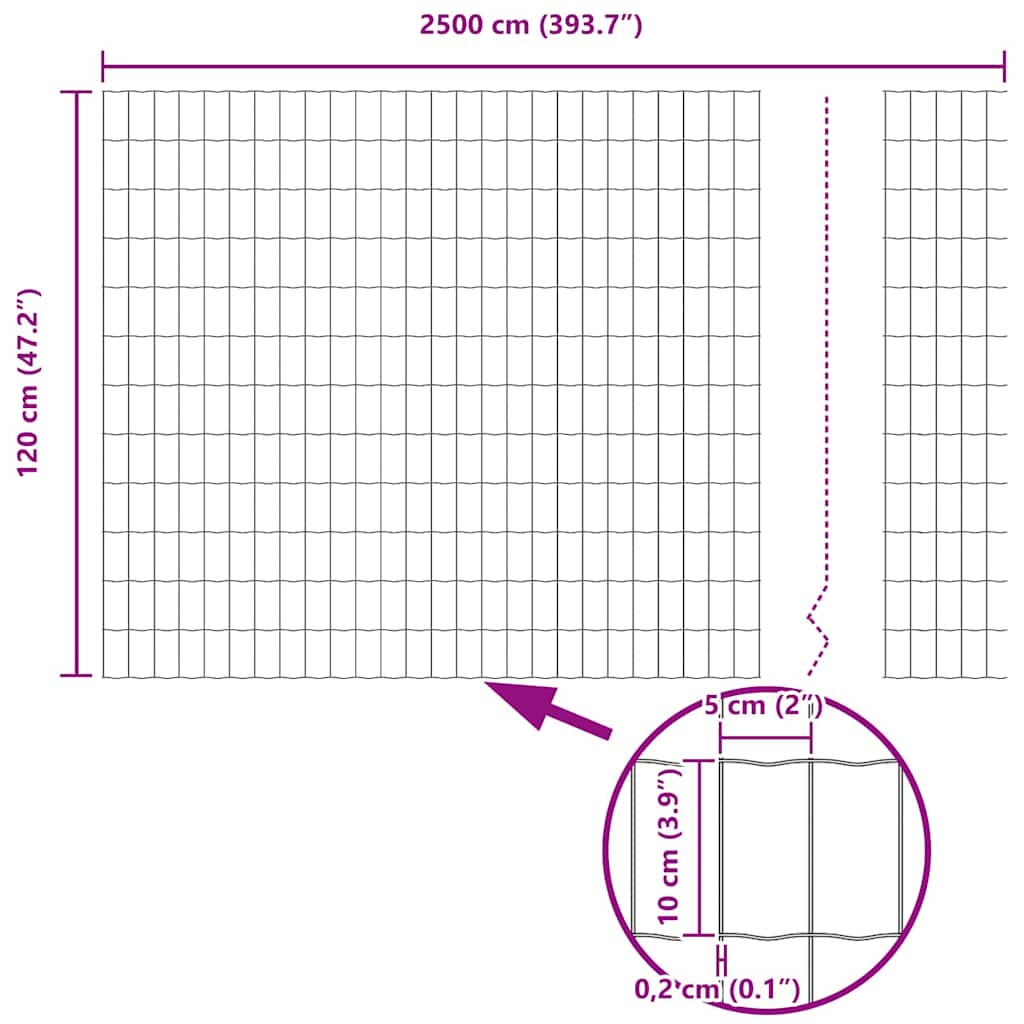 Zaun und Pfosten Silber 1,2 x 25 m Stahl