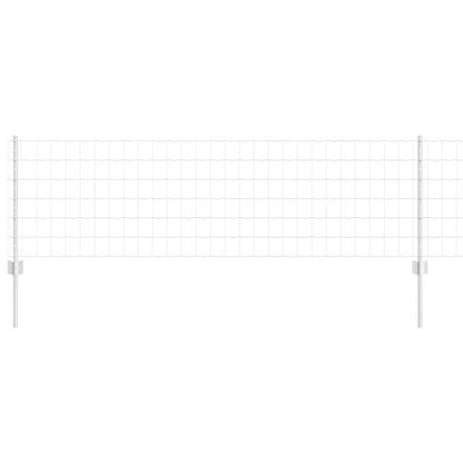 Zaun mit Pfosten Silber 0,6 x 25 m Stahl