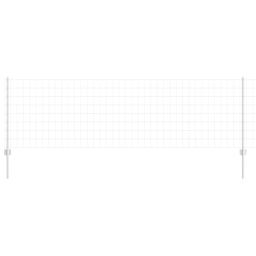Zaun mit Pfosten Silber 0.8 x 25 m Stahl