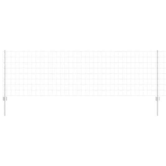Zaun mit Pfosten Silber 0.8 x 25 m Stahl