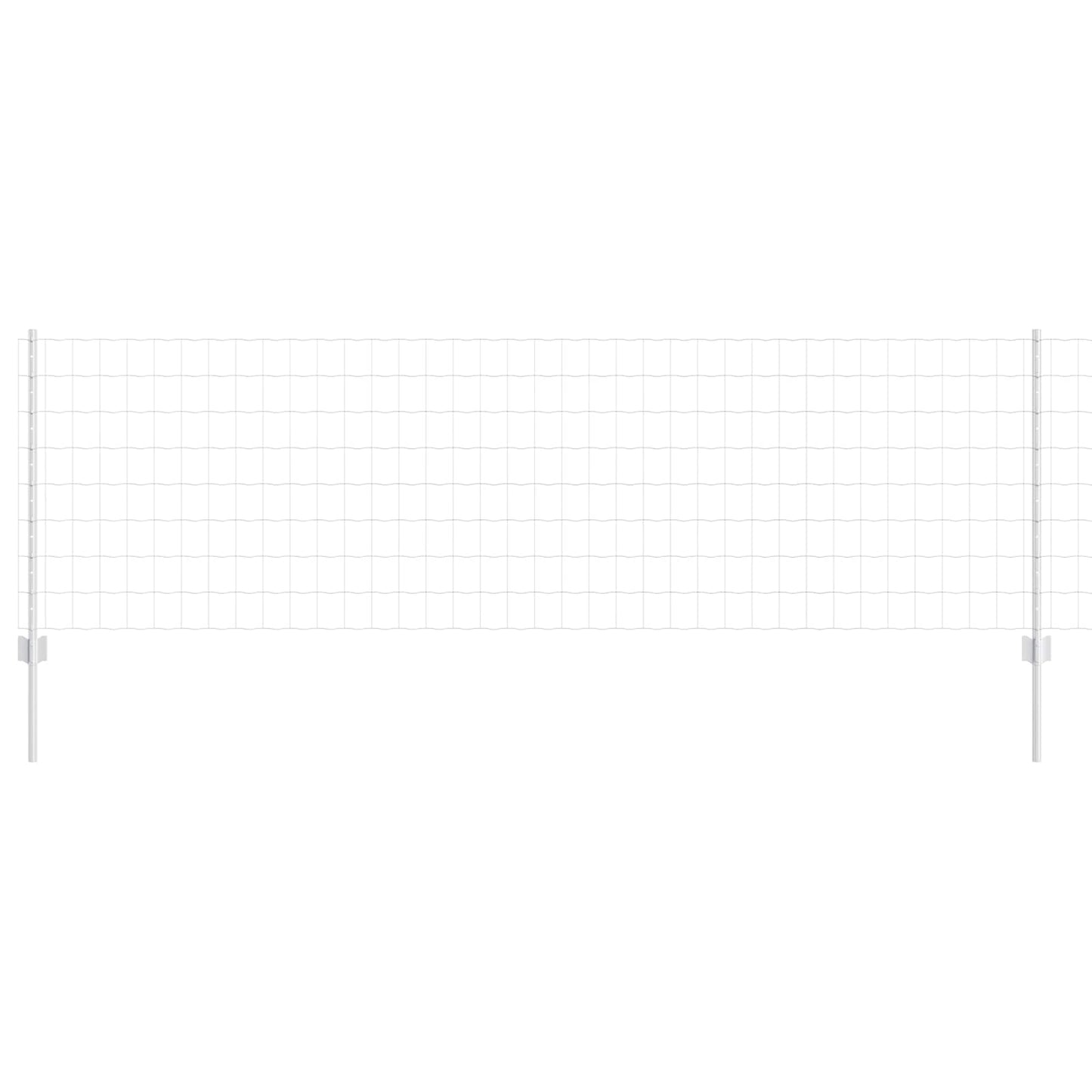 Zaun und Pfosten Silber 0,8 x 25 m Stahl