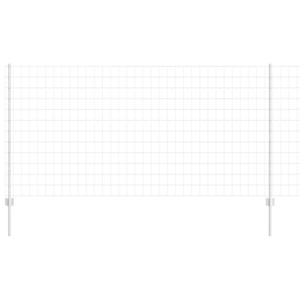 Zaun mit Pfosten Silber 1.2 x 25 m Stahl