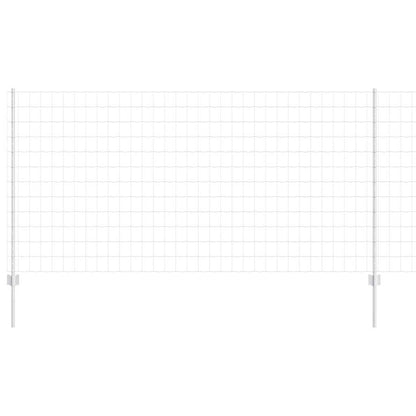 Zaun mit Pfosten Silber 1.2 x 25 m Stahl