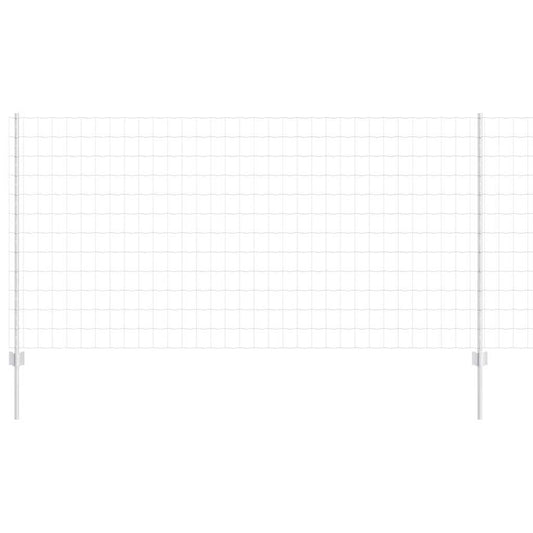 Zaun mit Pfosten Silber 1.2 x 25 m Stahl