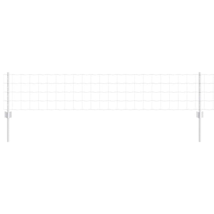 Zaun mit Pfosten Silber 0,4 x 25 m Stahl