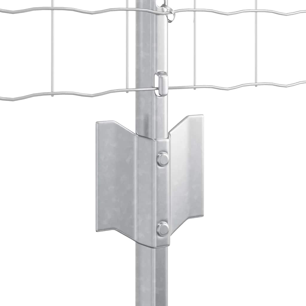 Zaun mit Pfosten Silber 0,6 x 25 m Stahl