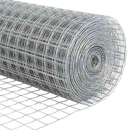 Zaun mit Pfosten Silber 0,6 x 25 m Stahl