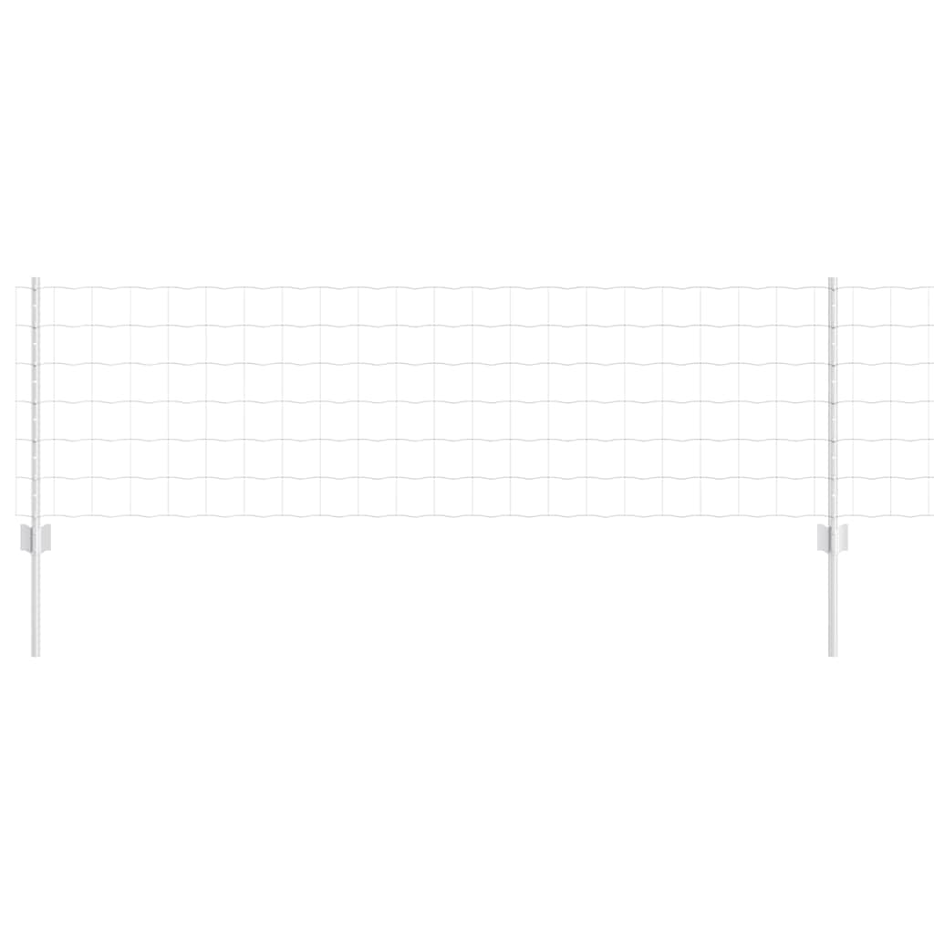 Zaun mit Pfosten Silber 0,6 x 25 m Stahl