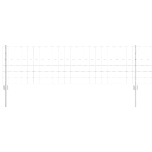 Zaun mit Pfosten Silber 0,6 x 25 m Stahl