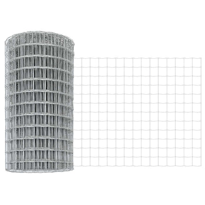 Zaun und Pfosten Silber 0,6 x 25 m Stahl