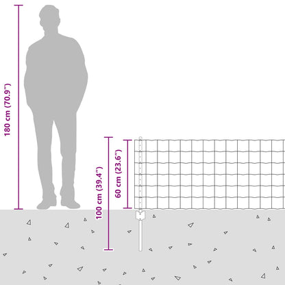 Zaun und Pfosten Silber 0,6 x 25 m Stahl