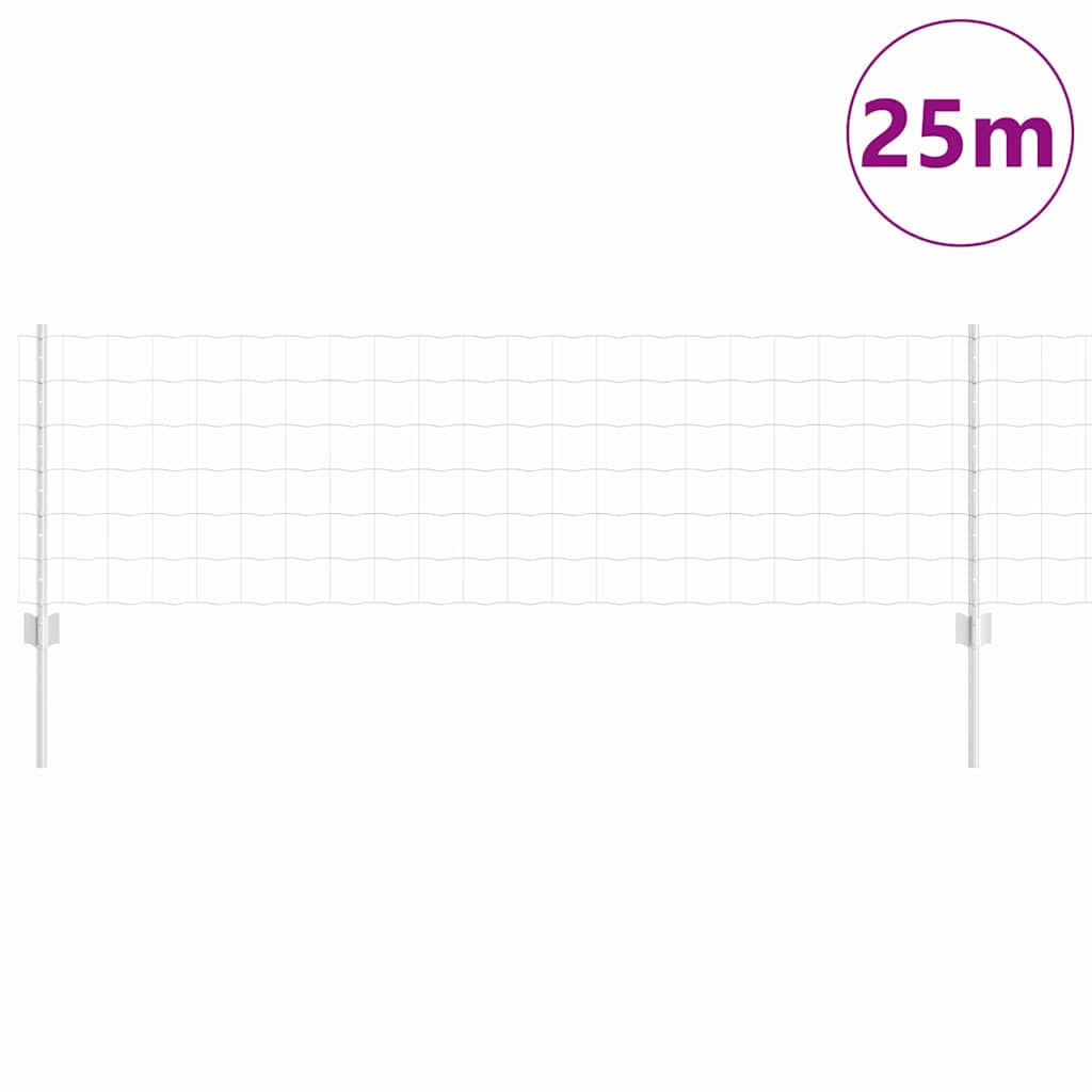 Zaun mit Pfosten Silber 0,6 x 25 m Stahl