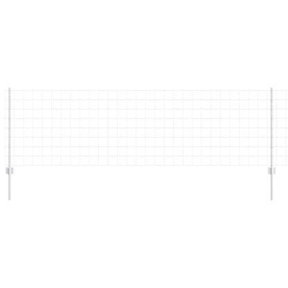 Zaun mit Pfosten Silber 0.8 x 25 m Stahl