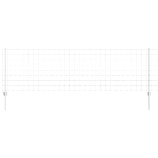 Zaun mit Pfosten Silber 0.8 x 25 m Stahl