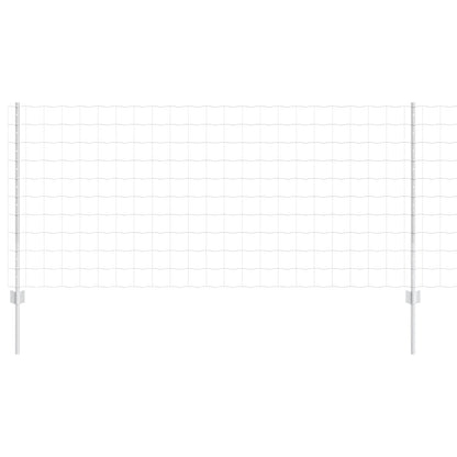 Zaun und Pfosten Silber 1 x 25 m Stahl
