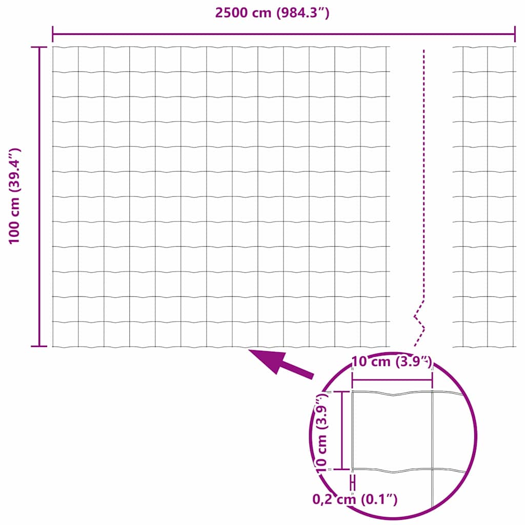Zaun und Pfosten Silber 1 x 25 m Stahl