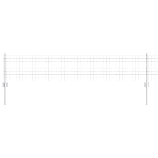 Zaun mit Pfosten Silber 0.4 x 50 m Stahl