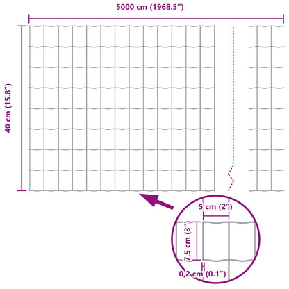 Zaun und Pfosten Silber 0,4 x 50 m Stahl