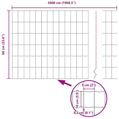 Zaun und Pfosten Silber 0,6 x 50 m Stahl