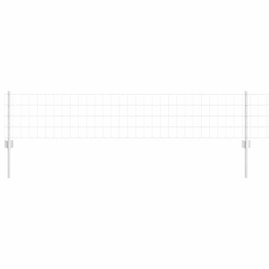Zaun mit Pfosten Silber 0.4 x 50 m Stahl