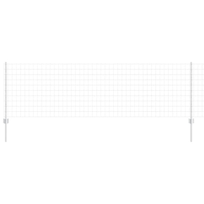 Zaun und Pfosten Silber 0,8 x 10 m Stahl