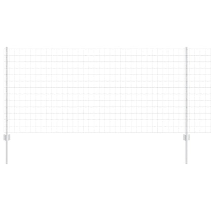 Zaun mit Pfosten Silber 1 x 10 m Stahl