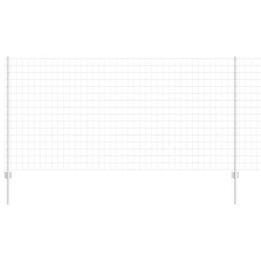 Zaun und Pfosten Silber 1,2 x 10 m Stahl