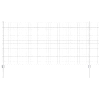 Zaun und Pfosten Silber 1,2 x 10 m Stahl