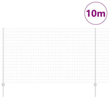 Zaun und Pfosten Silber 1,4 x 10 m Stahl