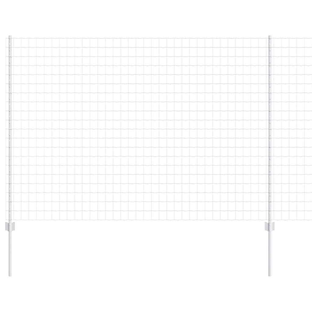 Zaun mit Pfosten Silber 1.6 x 10 m Stahl