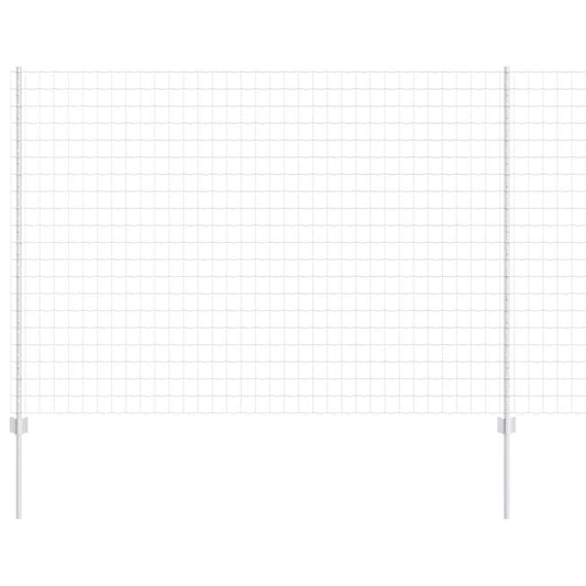 Zaun mit Pfosten Silber 1.6 x 10 m Stahl