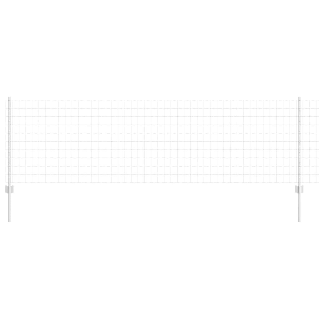 Zaun mit Pfosten Silber 0.8 x 25 m Stahl