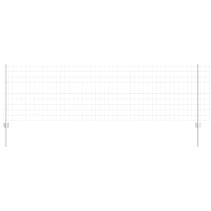 Zaun mit Pfosten Silber 0.8 x 25 m Stahl