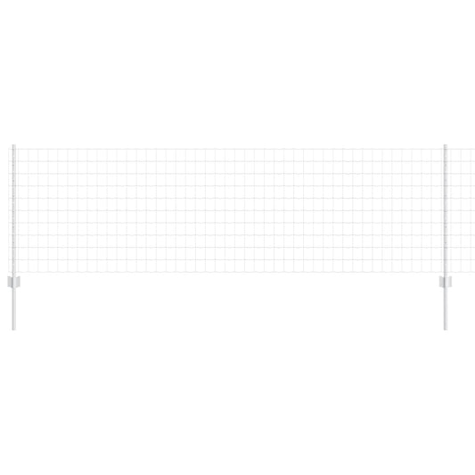Zaun und Pfosten Silber 0,8 x 25 m Stahl
