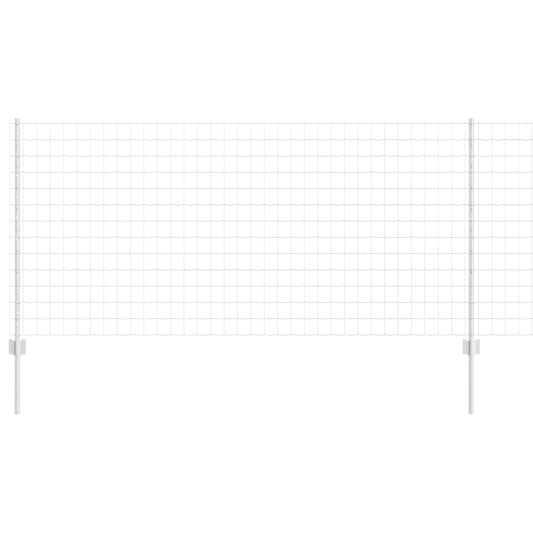 Zaun und Pfosten Silber 1 x 25 m Stahl