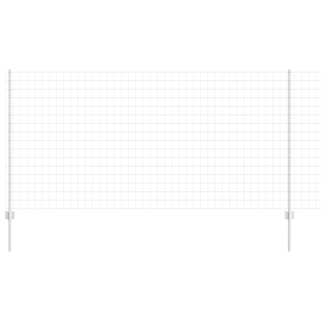 Zaun mit Pfosten Silber 1.2 x 25 m Stahl