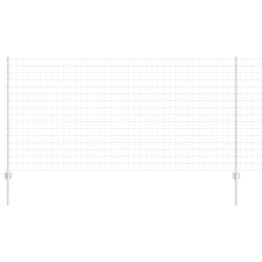 Zaun mit Pfosten Silber 1.2 x 25 m Stahl