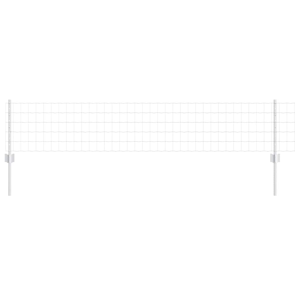 Zaun mit Pfosten Silber 0.4 x 50 m Stahl