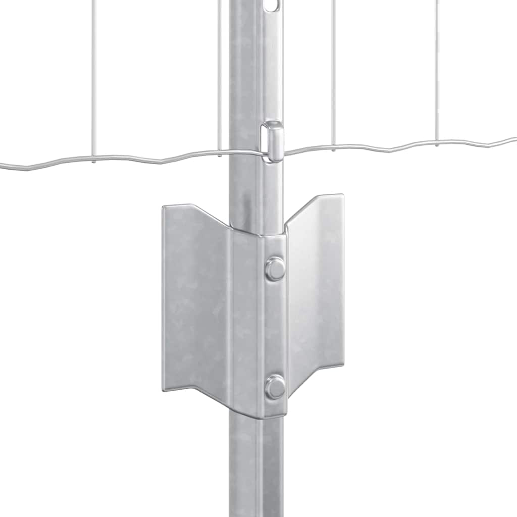 Zaun mit Pfosten Silber 0.6 x 50 m Stahl