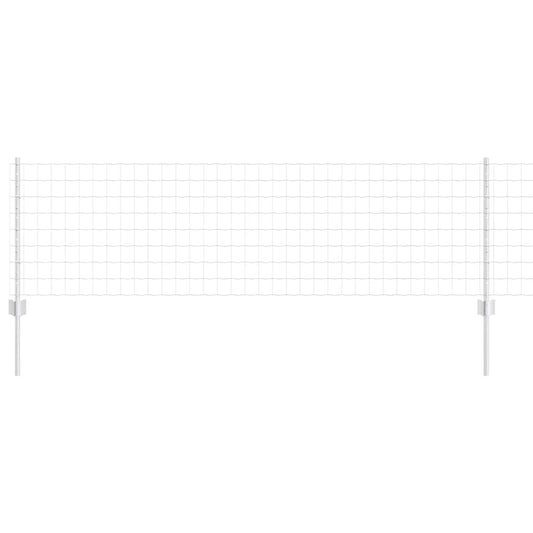 Zaun mit Pfosten Silber 0.6 x 50 m Stahl