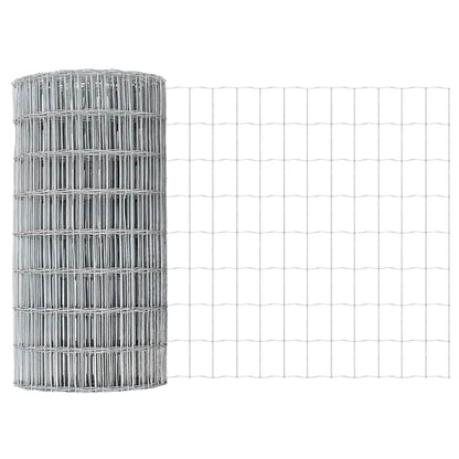 Zaun mit Pfosten Silber 0.6 x 50 m Stahl